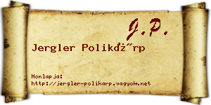 Jergler Polikárp névjegykártya